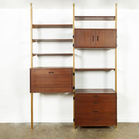 Mid Century Omni Wood Modular Wall Unit Shelving & Bookcase by George Nelson