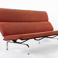 Mid Century Orange Sofa Compact by Eames for Herman Miller