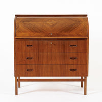 Mid Century Swedish Teak Rolltop Secretary Desk by Egon Ostergaard