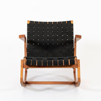 Rare Early Mid Century Wooden Rocking Chair by Ralph Rapson, 1940s
