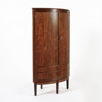 Mid Century Danish Modern Rosewood Corner Cabinet 1960s