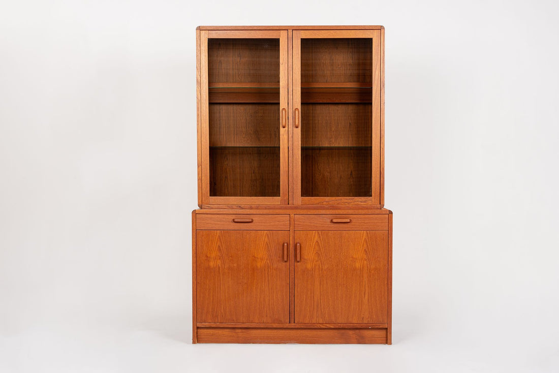 Mid Century Danish Teak Bookcase Wall Unit or China Cabinet
