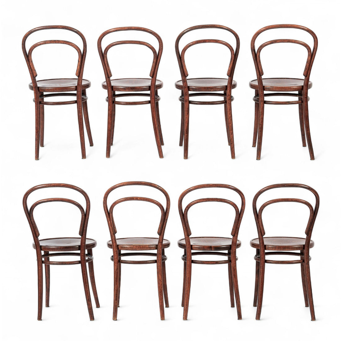 Vintage Bent Wood Cafe Bistro Chairs by Drevounia, Set of 8