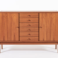 Mid Century Danish Teak Wood Credenza Sideboard Cabinet