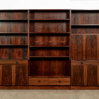 Mid-Century Swedish Rosewood Bookcase Dropdown Wall Unit by Bertil Fridhagen for Bodafors, 1960s