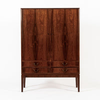 Mid Century Swedish Modern Tall Rosewood Cabinet