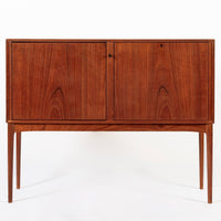 Mid Century Teak Bar Cabinet with Lazy Susan by Fredrik Kayser (attr.)