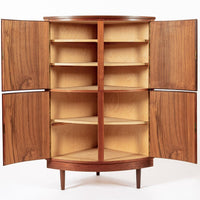 Mid Century Danish Modern Teak Wood Corner Cabinet 1960s
