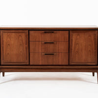 Mid Century Walnut Wood Credenza or Sideboard Cabinet