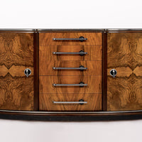 Exceptional Antique Art Deco Burl Wood Sideboard Credenza or Bar Cabinet