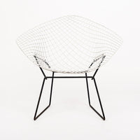 Mid Century White & Black Diamond Wire Chair by Bertoia for Knoll