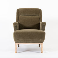 Restored 1940s Art Deco Lounge Chair Mink Mohair, Matching Sofa Available
