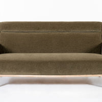 Restored 1940s Art Deco Sofa Mink Mohair, Matching Chair Available