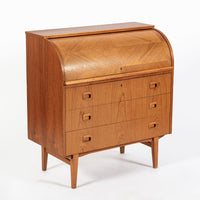 Mid Century Swedish Teak Rolltop Secretary Desk by Egon Ostergaard