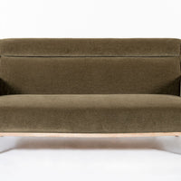 Restored 1940s Art Deco Sofa Mink Mohair, Matching Chair Available