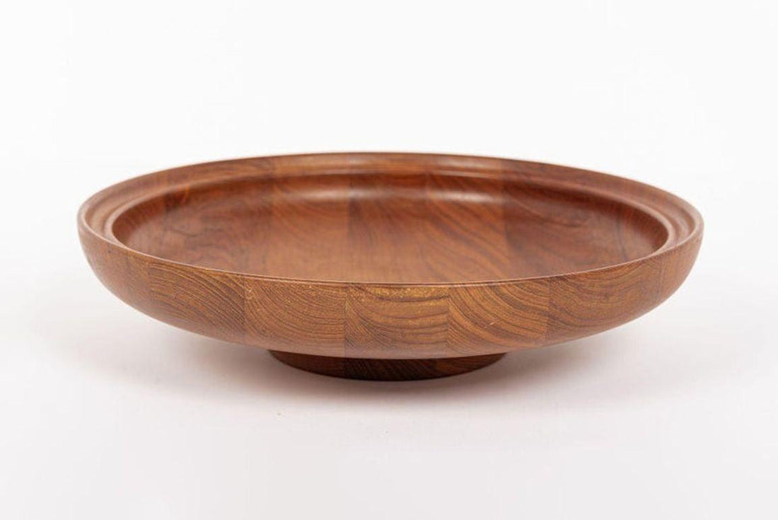 Danish Modern Large Teak Wood Bowl by Henning Koppel for Georg Jensen, 1960s