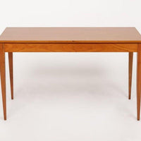 Antique French Art Deco Cherry Wood Writing Desk Table by Jacques Quinet