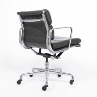 Dark Gray Leather Office Chair by Eames for Herman Miller Aluminum Group
