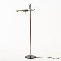 Vintage Mid Century Italian Silver Chrome Floor Lamp by Arteluce (attr)