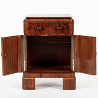 Antique Art Deco Small Wood Side Cabinet or Nightstand 1940s