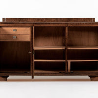 Antique French Art Deco Wood Parquetry Sideboard Cabinet by Adolphe Chanaux (attr)