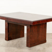 Antique Art Deco Wood Extendable Dining Table, Matching Credenza Available