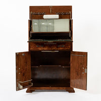 Antique French Art Deco Elm Wood Bar Cabinet 1930s