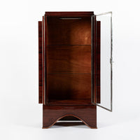 Antique French Art Deco Rosewood and Glass Vitrine Display Cabinet 1930s