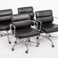 Mid Century Black Leather Office Chairs by Eames for Herman Miller
