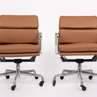 Eames for Herman Miller Brown Leather Desk Chair Pair 2000s