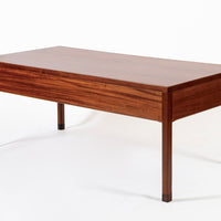 Large Mid Century Danish Modern Mahogany Wood Executive Desk