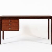 Mid Century Danish Wood Writing Desk with File Drawer