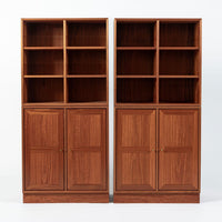 Danish Modern Modular Bookshelf Cabinet System in Teak Wood