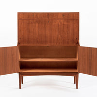 Mid-Century Danish Modern Teak Secretary Desk Cabinet 1960s
