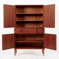 Mid Century Danish Modern Teak Storage Cabinet, Circa 1960, Two-Piece