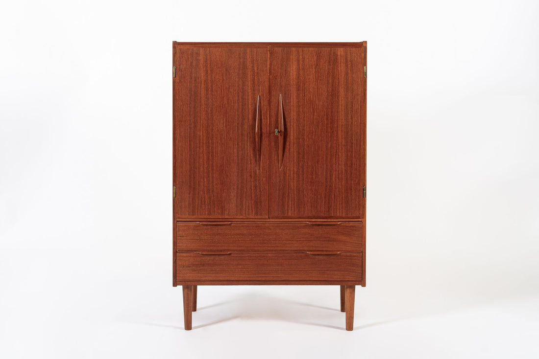 Mid Century Danish Teak Wood Storage or Bar Cabinet