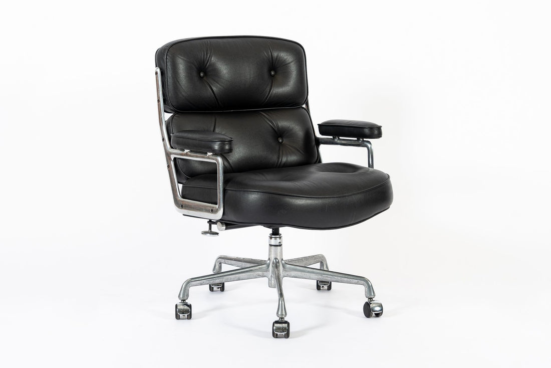 Eames Herman Miller Time Life Black Leather Office Chair