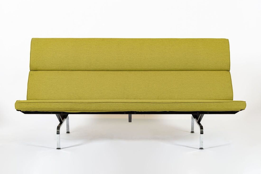 Mid Century Lime Green Sofa Compact by Eames for Herman Miller, 1970s