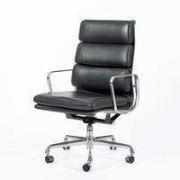 Eames for Herman Miller Tall Black Leather Desk Chair Soft Pad