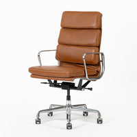 Herman Miller Eames Tall Brown Leather Desk Chair Soft Pad