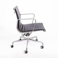 Eames Herman Miller Black Leather Office Chair Thin Pad Aluminum Group