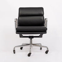 Mid Century Black Leather Aluminum Group Desk Chair by Eames for Herman Miller