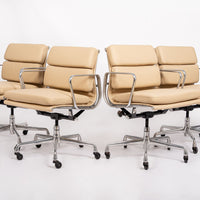 Eames Herman Miller Tan Leather Desk Chairs 2000s Set of 4