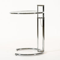 Mid Century Chrome & Glass Side Table by Eileen Gray (attr.)