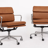 Mid Century Brown Leather Office Chairs by Eames for Herman Miller