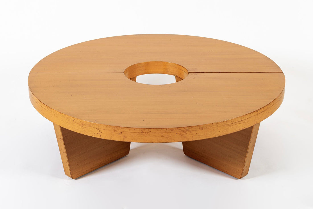 Mid Century Mahogany Wood Nuclear Coffee Table by Harvey Probber