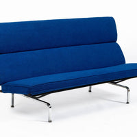 Mid Century Blue Sofa Compact by Eames for Herman Miller 1970s