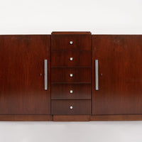 Antique French Art Deco Mahogany Wood Sideboard or Bar Cabinet 1930s