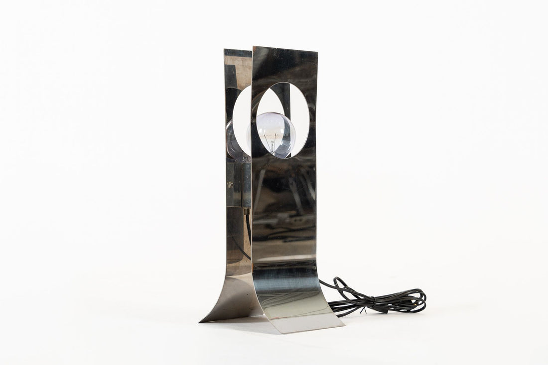 Mid Century Modern Silver Table Lamp by Francois Monnet