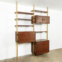 Mid Century Omni Wood Modular Wall Unit Shelving & Bookcase by George Nelson